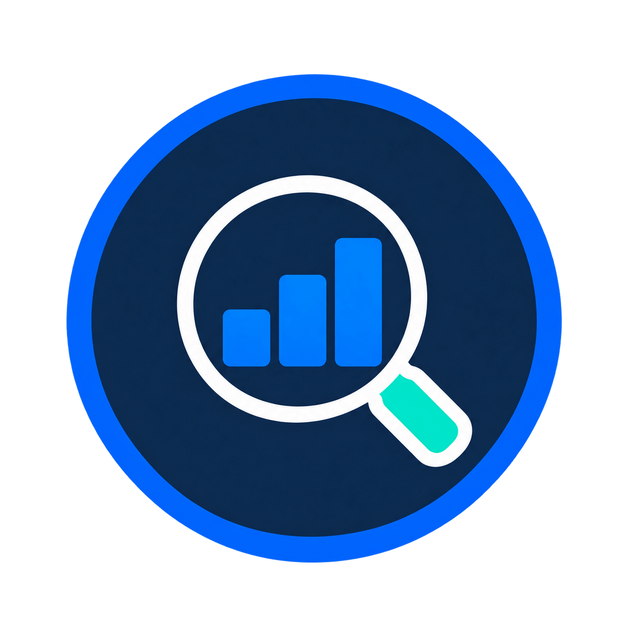 Magnifying glass and rising bar chart icon for A Lewis Website Design Marketing in Crowborough, East Sussex