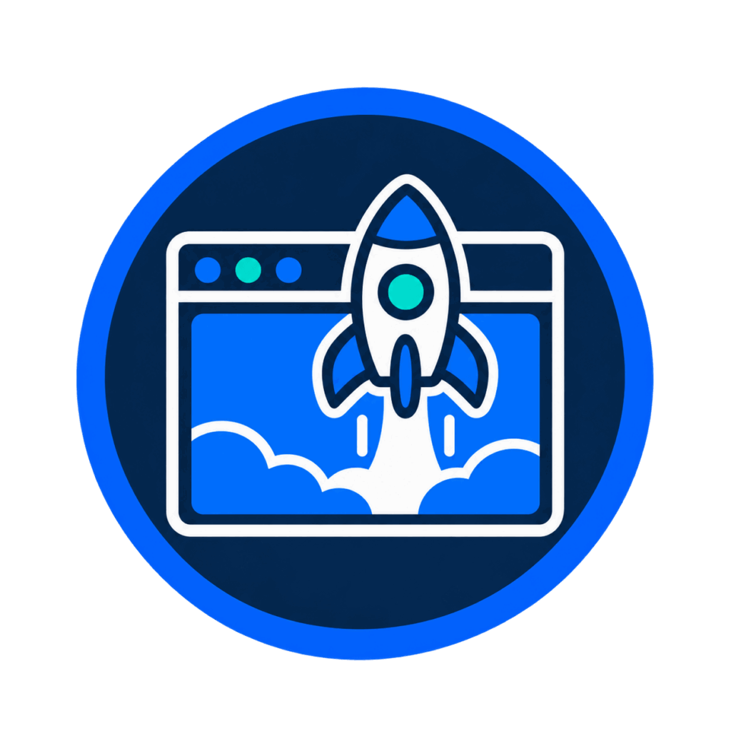 Website launch rocket icon for A Lewis Website Design Marketing in Crowborough, East Sussex