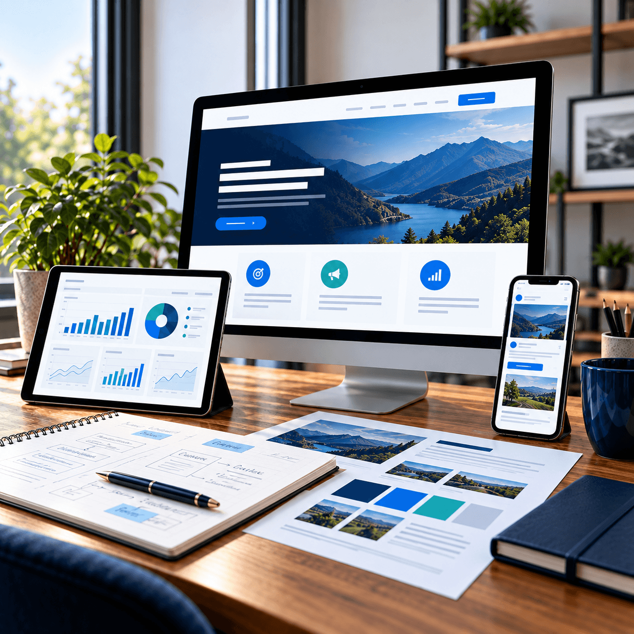 Digital marketing workspace with campaigns, analytics and responsive content by A Lewis in Crowborough, East Sussex