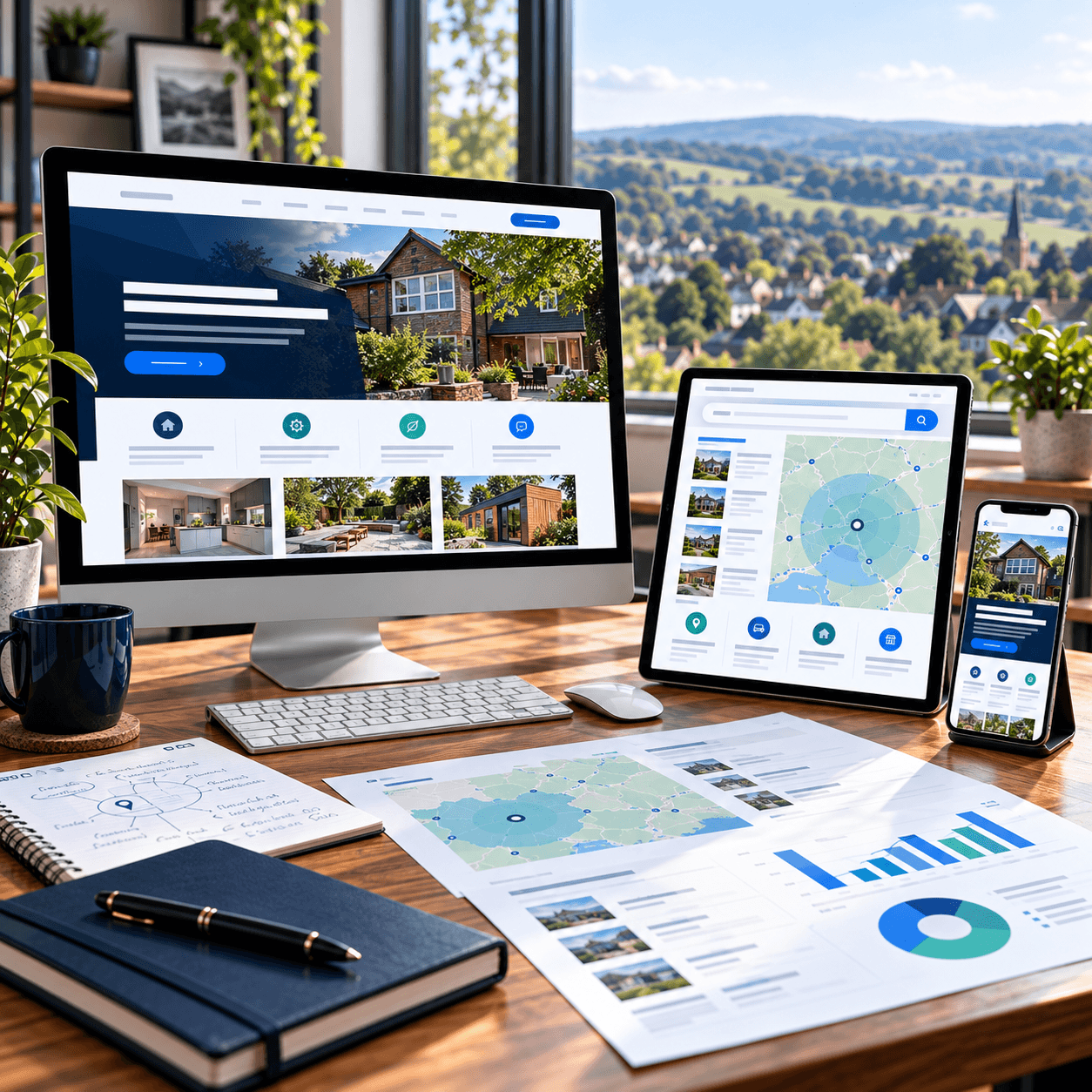 Local SEO workspace with business website, service-area map and analytics by A Lewis in Crowborough, East Sussex