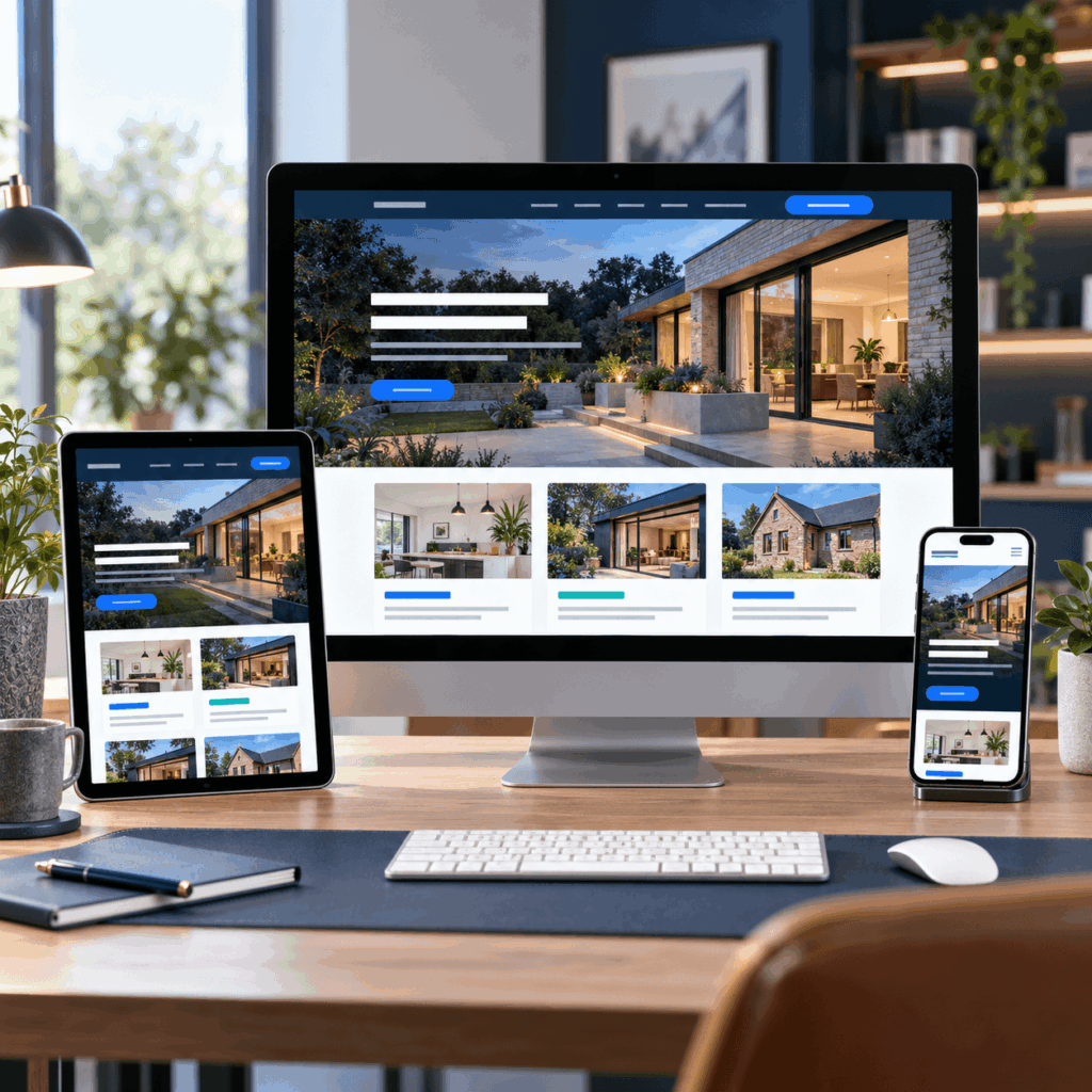 New professional website shown on desktop, tablet and mobile by A Lewis Web Design in Crowborough, East Sussex