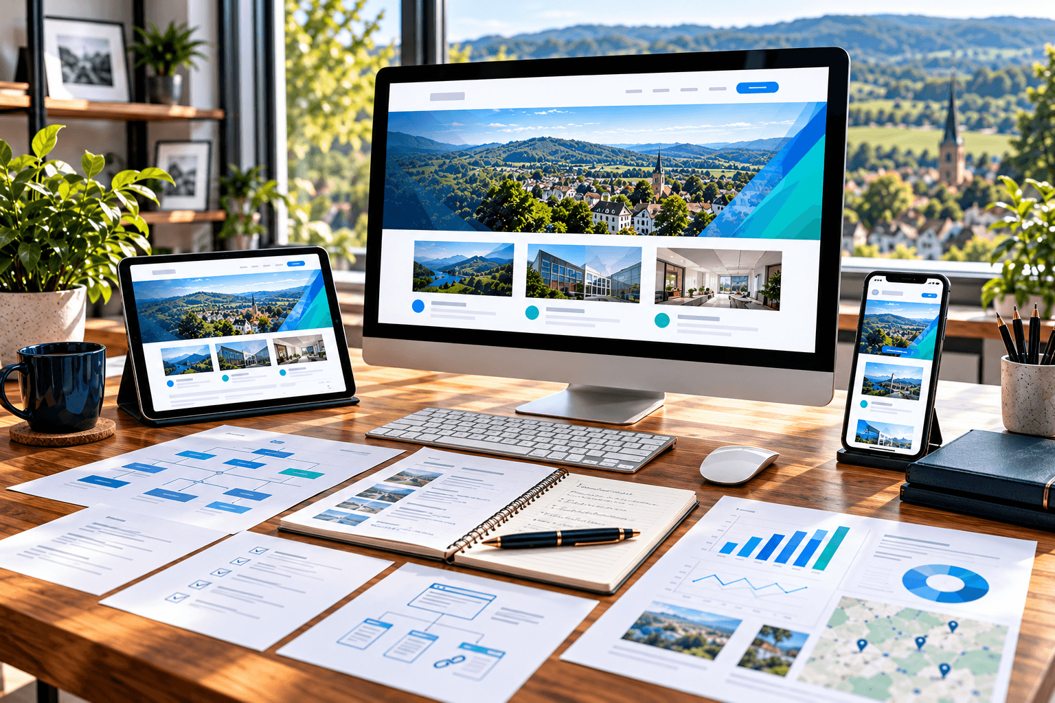 SEO strategy workspace with website, sitemap, analytics and local search planning by A Lewis in Crowborough, East Sussex