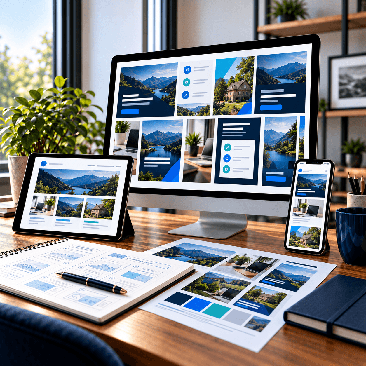 Social media content and graphics workspace by A Lewis Website Design Marketing in Crowborough, East Sussex