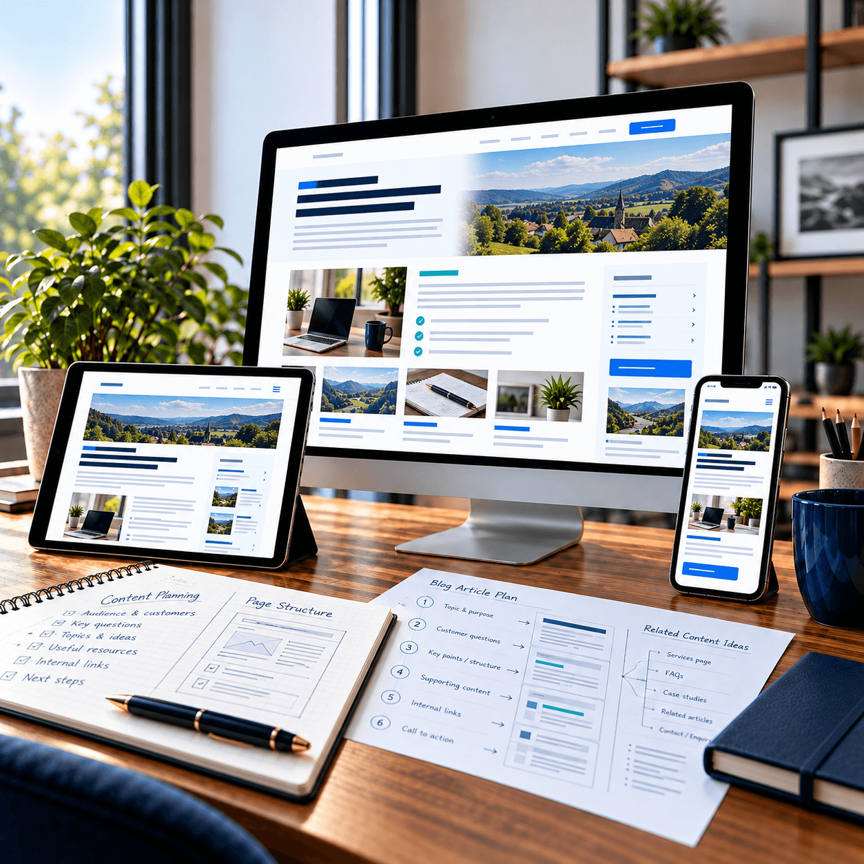 Website content and blog writing workspace by A Lewis Website Design Marketing in Crowborough, East Sussex