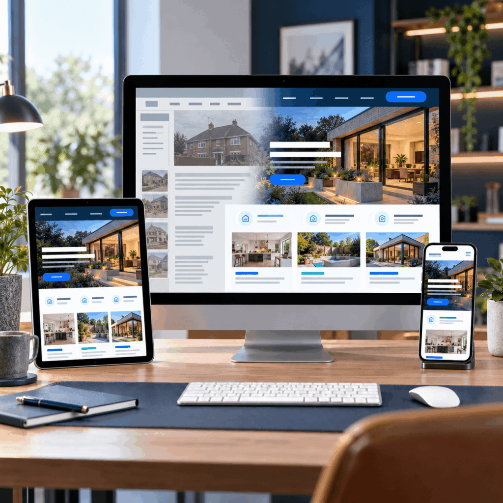 Website redesign shown from outdated to modern responsive design by A Lewis in Crowborough, East Sussex
